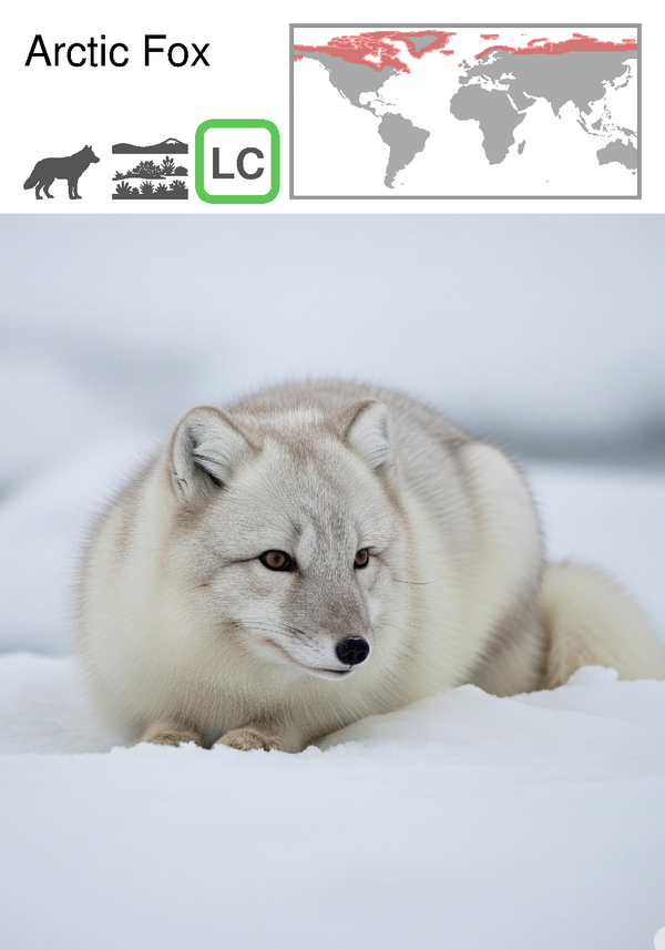 Arctic Fox wildlife card