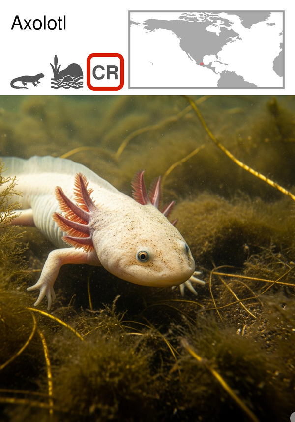 Axolotl wildlife card
