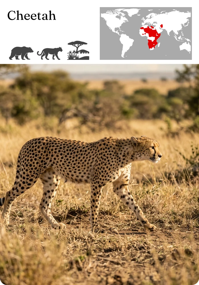 Cheetah wildlife card
