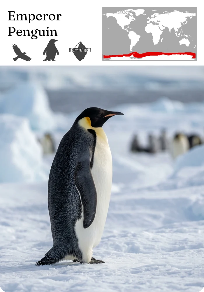 Emperor Penguin wildlife card