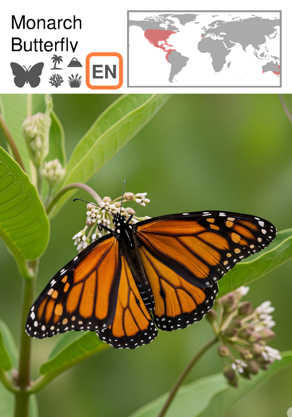 Monarch Butterfly wildlife card